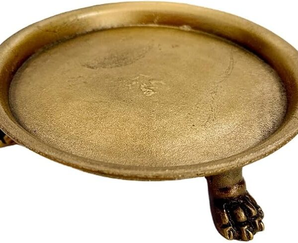 100% Solid Brass Clawfoot Candle Dish - Pedestal Dish - Candle Holder - Jewelry Holder - Perfect for Wax Candles, Rings, and Trinkets